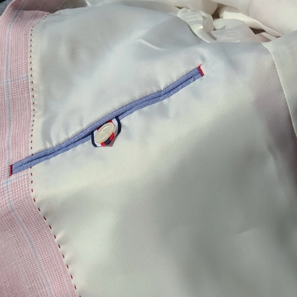 MEN’S NWT 🩷Tommy Hilfiger Pink Sport Coat with Notch Lapel! - Picture 13 of 14